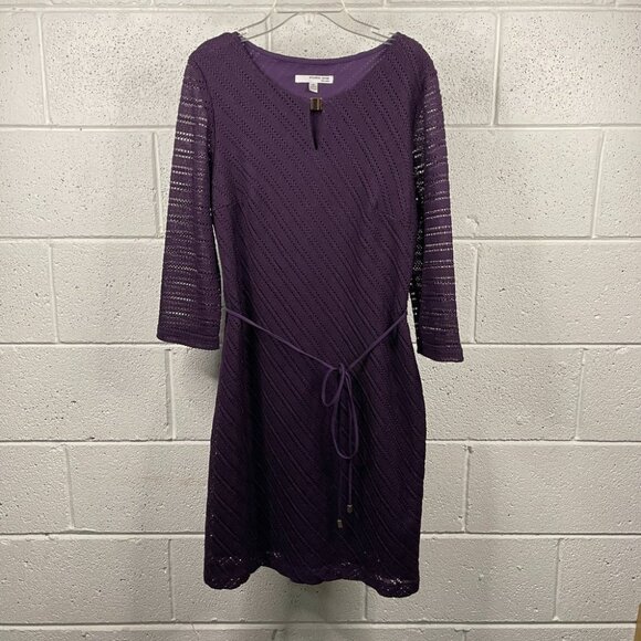 Studio One Womens Purple Lace Dress Size 10 - Picture 1 of 3